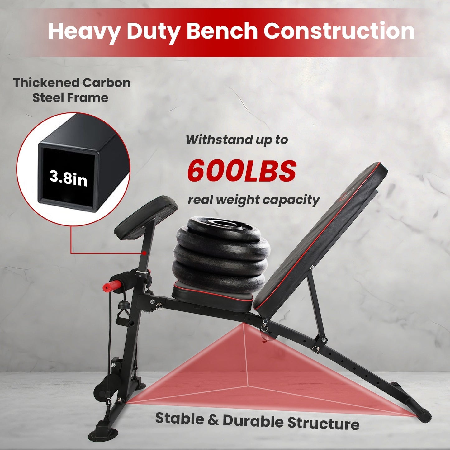1Pc Adjustable Weight Bench With Preacher Curl Pad Resistance Bands Leg Extension For Home Gym Full Body Exercise Fedex Shipping