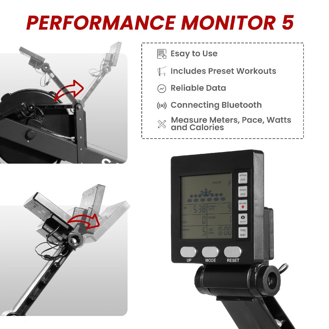 Only Supports Self Pickup-Professional Indoor Rowing Machine, Wind Resistance Rowing Machine With LCD Display, Adjustable Air Resistance, Comfortable Seat Cushions