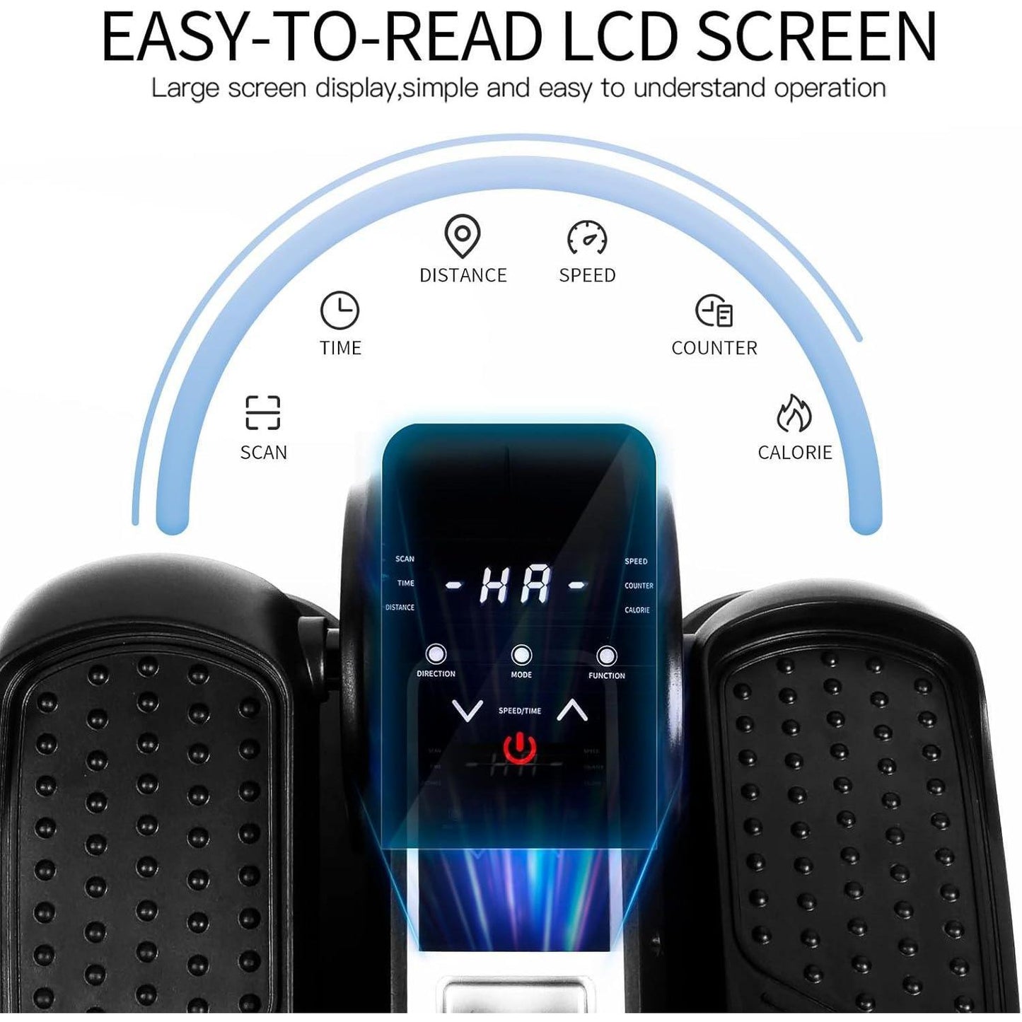 Specialized For The Elderly, This Sit-down Elliptical Leg Exerciser Features A Large Anti-slip Pedal, An LCD Display, And A Remote Control