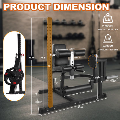 Only Supports Self Pickup  Leg Extension And Curl Machine, Adjustable Plate Lower Body Specific Leg Machine With Squat Rack, Tones Leg Muscles, Hamstring Curl Machine