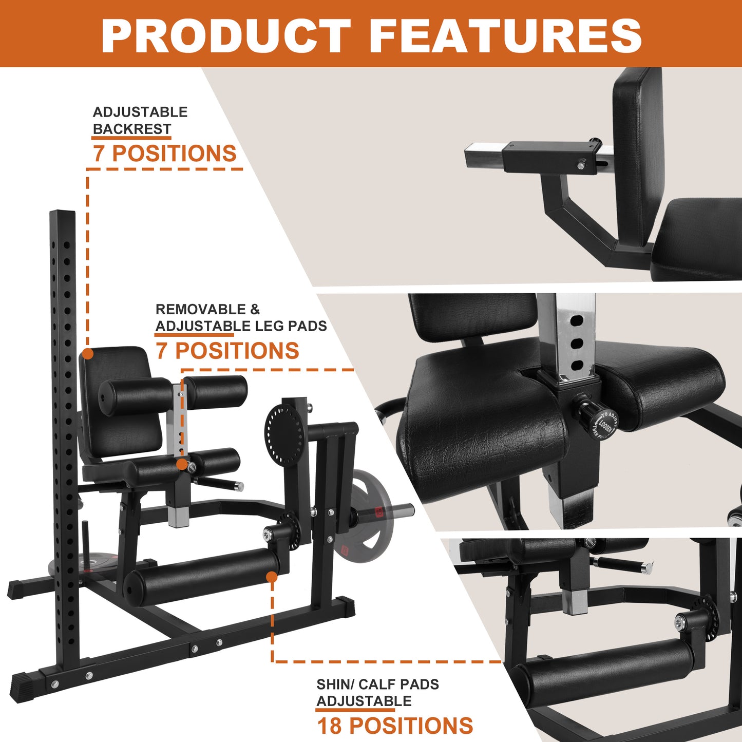 Only Supports Self Pickup  Leg Extension And Curl Machine, Adjustable Plate Lower Body Specific Leg Machine With Squat Rack, Tones Leg Muscles, Hamstring Curl Machine