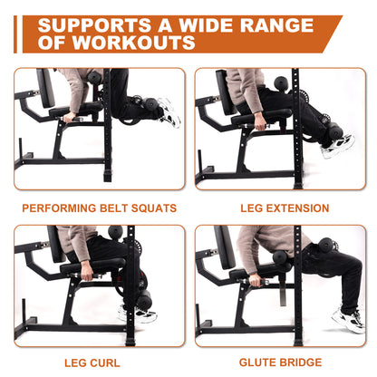 Only Supports Self Pickup  Leg Extension And Curl Machine, Adjustable Plate Lower Body Specific Leg Machine With Squat Rack, Tones Leg Muscles, Hamstring Curl Machine