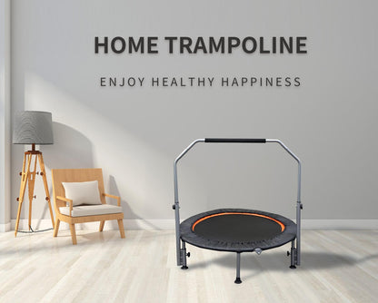 Folding Mini Fitness Trampoline With Adjustable Handles For Adults, Suitable For Indoor And Outdoor Exercise
