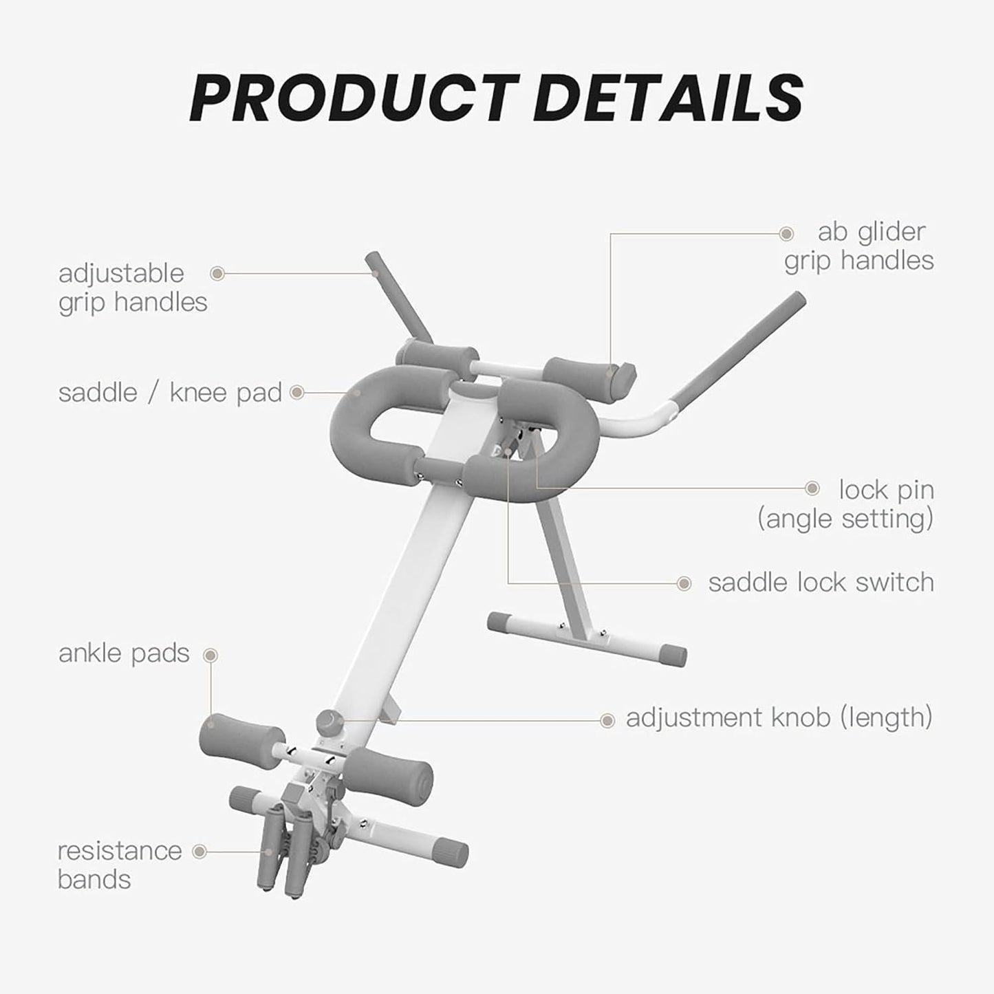 Pro Max Home Gym 4-in-1 Fitness Equipment Rowing Machine, Leg Press, Abdominal Glide, Roman Chair, Fitness Equipment For Abdominal And Core Strength Training
