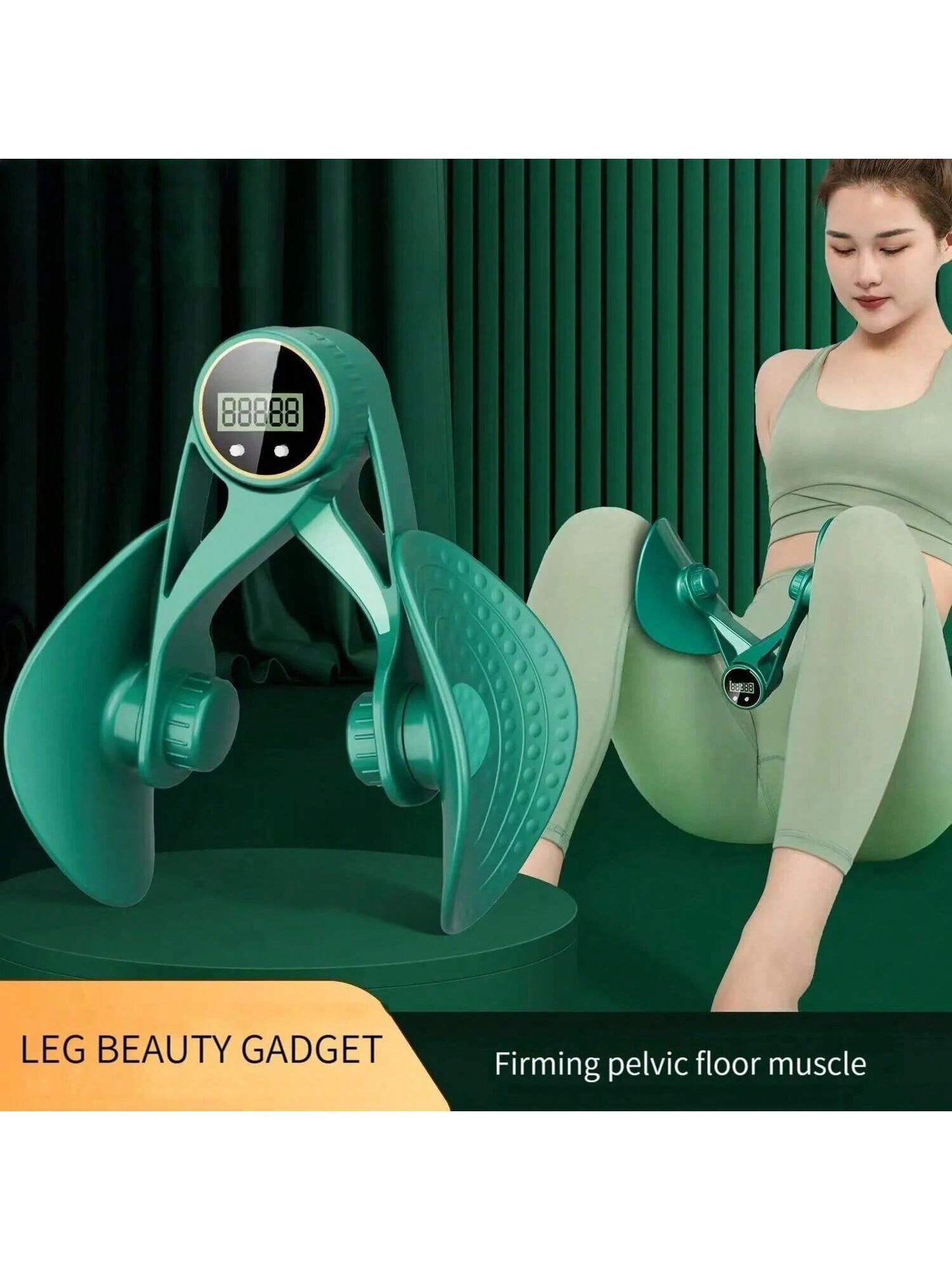 Inner Thigh Exerciser And Pelvic Floor Kegel Trainer With Resistance Bands And LED Counter - 3 Intensity Levels - Home Gym Equipment For Toning And Strengthening