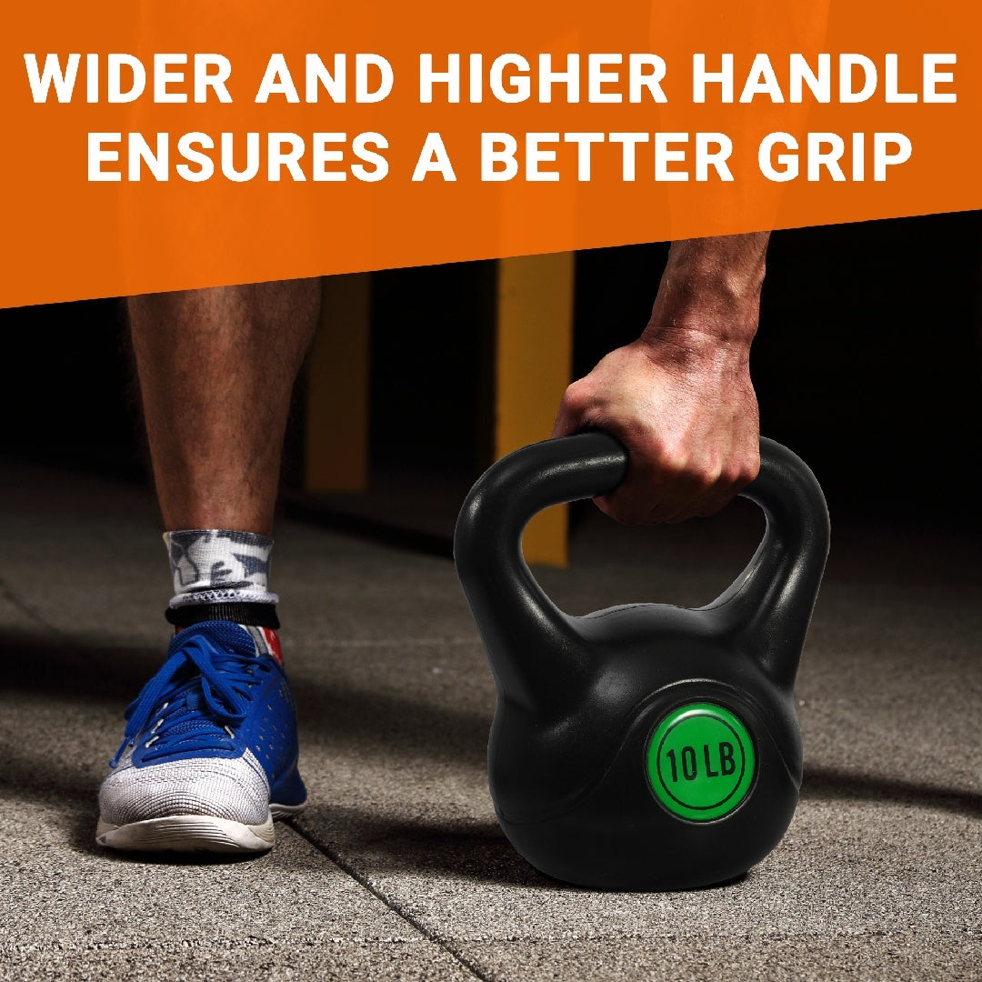 Only Supports Self Pickup  Wide Grip 3-Piece Or 4-Piece Kettlebell Fitness Weight Sets Of 5 Lbs, 10 Lbs, 15 Lbs, And 20 Lbs, 3-Piece Sets