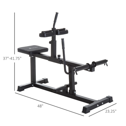 Steel Seated Calf Raise Machine Adjustable Leg Press Strength Training Gym Black