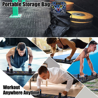 Multifunctional Push Up Board Home Strength Training Equipment With 15 Fitness Accessories Pilates Bar Resistance Band Roller Wheel Full Body Workout Home Gym Equipment