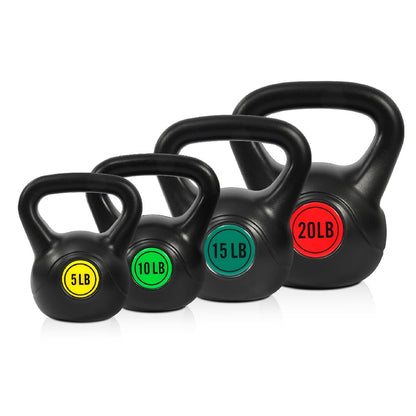 Only Supports Self Pickup  Wide Grip 3-Piece Or 4-Piece Kettlebell Fitness Weight Sets Of 5 Lbs, 10 Lbs, 15 Lbs, And 20 Lbs, 3-Piece Sets